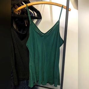 J Crew 100% Silk Green Tank Top